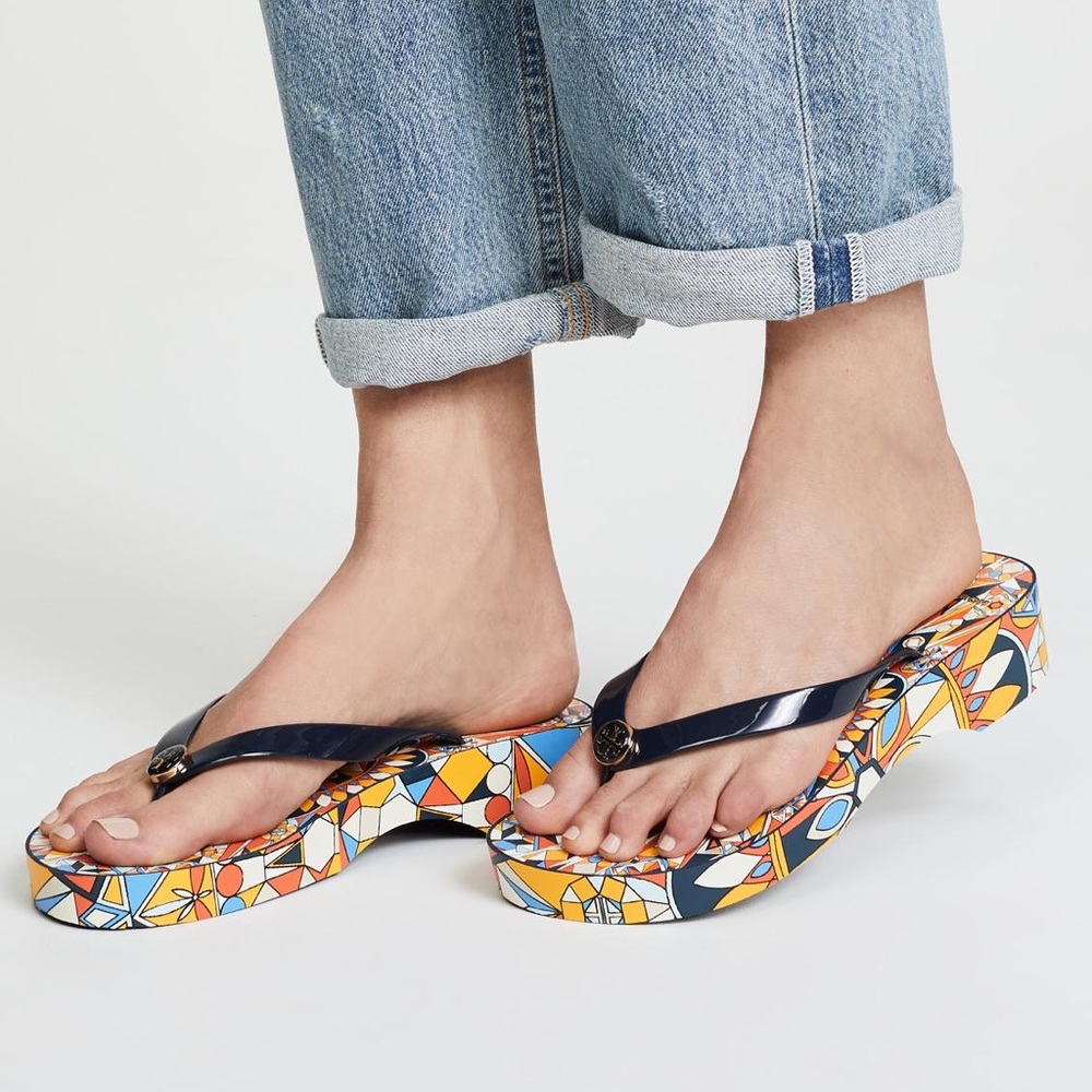 Tory Burch Cut-out Wedge Flip Flop